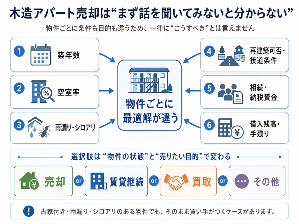 福岡市の木造アパート売却は、物件によって答えが違う