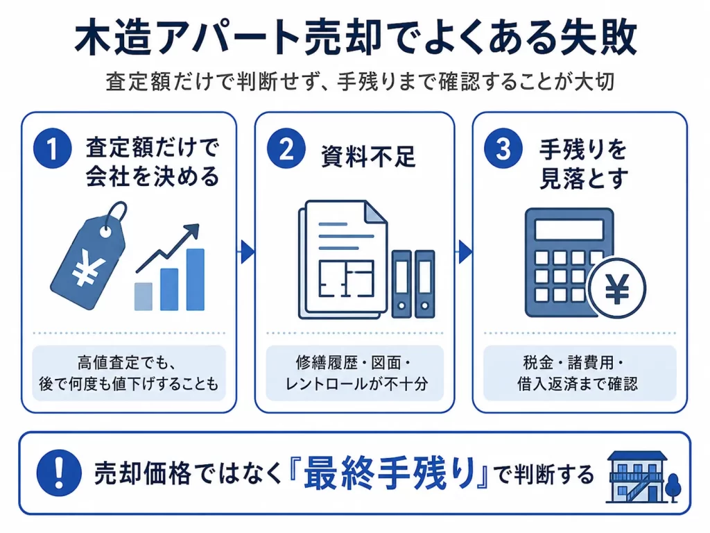 福岡市の木造アパート売却でよくある失敗